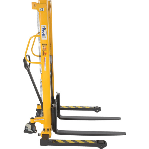 Manual Hydraulic Stacker, Hand Pump Operated, 2000 lbs. Capacity, 63" Max Lift Superchem Industries