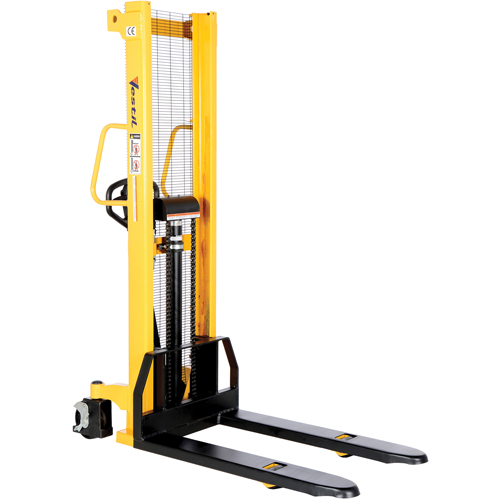 Manual Hydraulic Stacker, Hand Pump Operated, 2000 lbs. Capacity, 63" Max Lift Superchem Industries