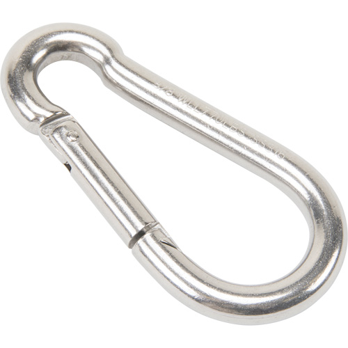 Mousqueton en acier inoxydable, 770 lb (0,385 tonne) Charge d'utilisation max., 3/8" Taille, 5/8" Oeil Superchem Industries