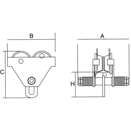 Adjustable Trolley with Safety Plates, 1000 lbs. (0.5 tons) Superchem Industries