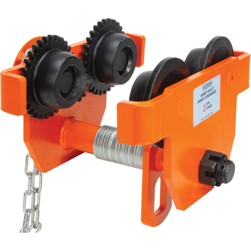 Adjustable Trolley with Safety Plates, 6000 lbs. (3 tons) Capacity, 3-15/16" - 5-14/16" Superchem Industries