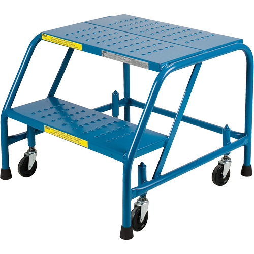 CSA-Certified Rolling Step Ladder, 2 Steps, 22" Step Width, 19" Platform Height, Steel Superchem Industries