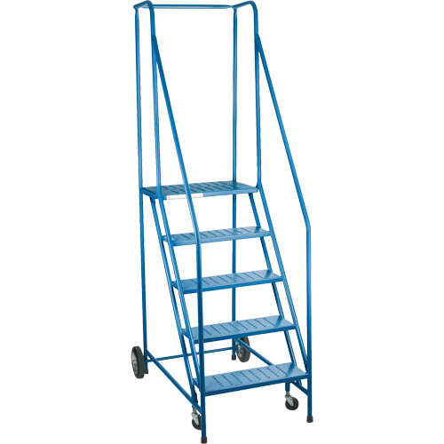 CSA-Certified Rolling Step Ladder, 5 Steps, 22" Step Width, 46" Platform Height, Steel Superchem Industries