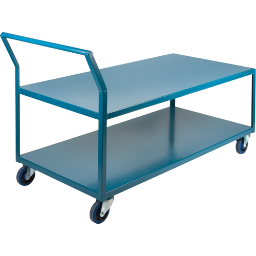 Heavy-Duty Low Profile Shop Carts, 2 Tiers, 30" W x 72" D x 40" H, 1200 lbs. Cap. Superchem Industries