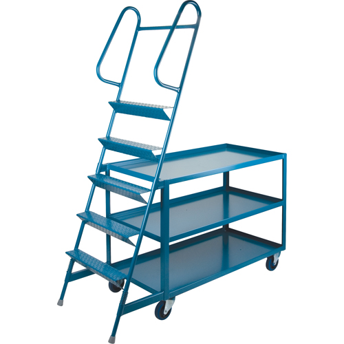 Stock Picking Carts, Steel, 24" W x 64" D, 3 Shelves, 1200 lbs. Capacity Superchem Industries