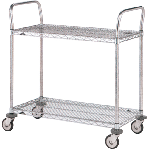Chariots utilitaires standards, Acier inoxydable, 24" x 39" x 24", Capacit&eacute; 500 lb Superchem Industries