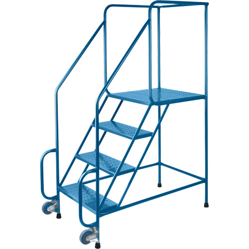 Tilt-N-Roll Ladders, Steel, 4 Steps, 22" Wide, 24" D x 38" H Top Step Superchem Industries