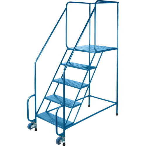 Tilt-N-Roll Ladders, Steel, 5 Steps, 22" Wide, 24" D x 47" H Top Step Superchem Industries