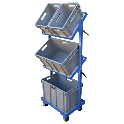 Stock Cart, Steel, 30-11/16" W x 19-1/4" D, 3 Shelves, 300 lbs. Capacity Superchem Industries