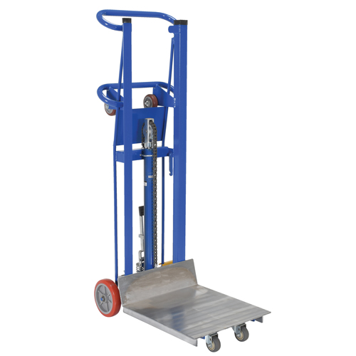 Hydra Lift Platform Stacker, Foot Pump Operated, 750 lbs. Capacity, 52" Max Lift Superchem Industries