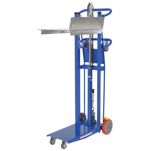 Hydra Lift Platform Stacker, Foot Pump Operated, 750 lbs. Capacity, 52" Max Lift Superchem Industries