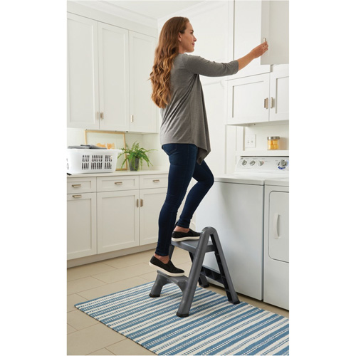 Folding Step Stool, 2 Steps, 19-1/2" x 20-1/2" x 22-3/4" High Superchem Industries