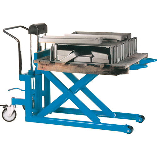 Chariots/tables hydrauliques de lev&eacute;e &agrave; ciseaux pour palettes, 42-1/2" lo x 20-1/2" la, Acier, Capacit&eacute; de 1000 lb Superchem Industries