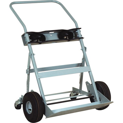 Chariots &agrave; quatre roues pour bouteilles, Roues Pneumatique, Base de 28" la x 6" lo, 1000 lb Superchem Industries