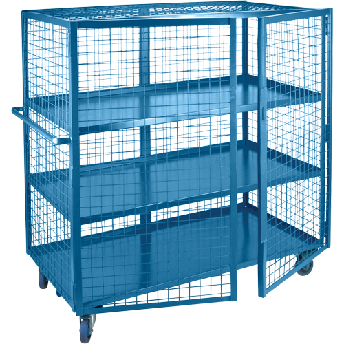 Wire Mesh Truck, 3 Tiers, 51" L x 32" W x 62.5" H, 1200 lbs. Cap. Superchem Industries