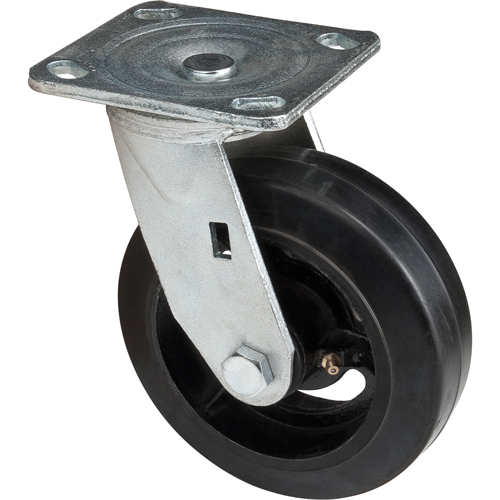 Mold-on Caster, Swivel, 6" (152.4 mm), Rubber, 550 lbs. (249 kg.) Superchem Industries