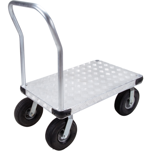 Chariots &agrave; plateforme en aluminium, 24" la x 36" lo, 1600 lb cap, Roues Pneumatique Superchem Industries