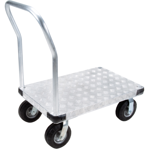Chariots &agrave; plateforme en aluminium, 24" la x 36" lo, 1100 lb cap, Roues Anticrevaison Superchem Industries