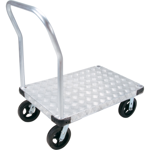 Aluminum Platform Truck, 24" W x 36" L, 2000 lbs. Cap., Mold-on Rubber Wheels Superchem Industries