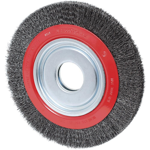 Meule 101C-2M &agrave; fils cr&ecirc;p&eacute;s, 7" dia., Fils 0,014", Arbre 1/2" - 2" Superchem Industries
