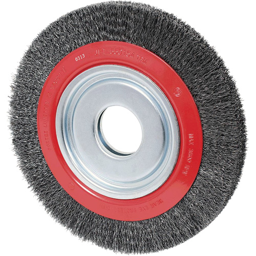 Crimped Wire Wheel, 6" Dia., 0.02" Fill, 1/2"/2"/5/8" Arbor Superchem Industries