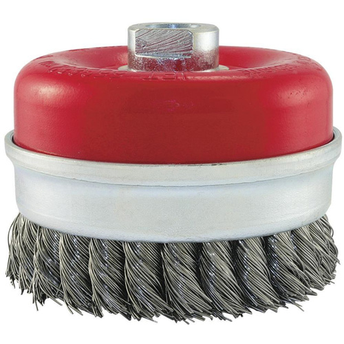 Knot Banded Cup Brush, 5" Dia. x 5/8"-11 Arbor Superchem Industries