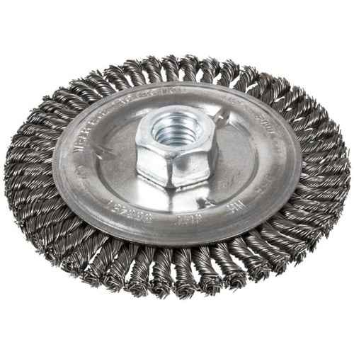 Stringer Bead Brush, 6" Dia., 0.022" Fill, 5/8"-11 Arbor, Steel Superchem Industries