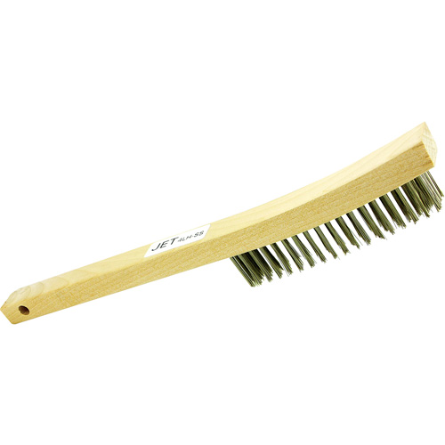 Brosse m&eacute;tallique &agrave; poils longs &agrave; quatre rang&eacute;es et manche long 4LHSS, Acier inoxydable, 4 x 19 rangs de fils, Longueur 13-3/4" Superchem Industries