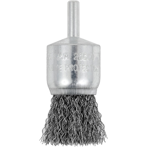 Shaft Mounted Crimped End Brush, 1", 0.012" Fill, 1/4" Shank Superchem Industries