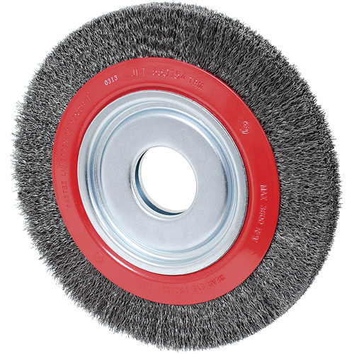 Crimped Wire Wheel, 10" Dia., 0.014" Fill, 2" Arbor Superchem Industries