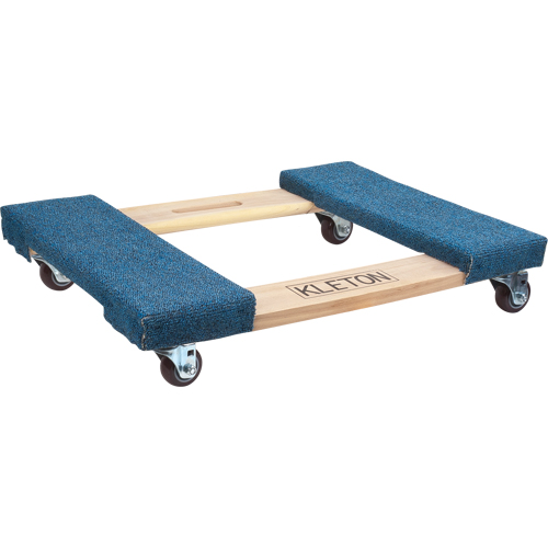 Carpeted Ends Hardwood Dolly, Wood Frame, 18" W x 24" L, 900 lbs. Capacity Superchem Industries