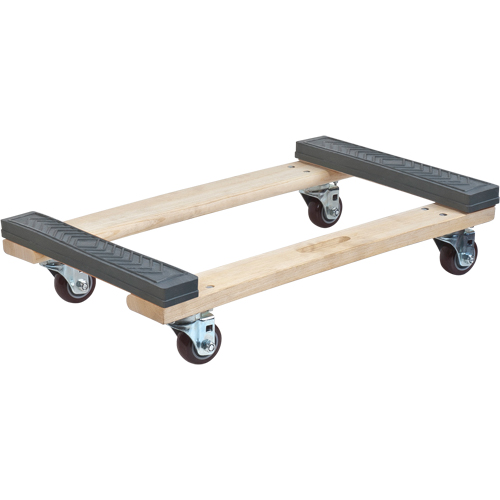 Socle roulant en bois dur &agrave; bouts avec caoutchouc, Cadre en Bois, 18" la x 24" p x 7" h, Capacit&eacute; de 1000 lb Superchem Industries