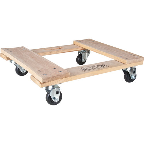 Hardwood Dolly, Polyolefin Wheels, 1000 lbs. Capacity, 18" W x 24" D x 7" H Superchem Industries