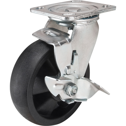 Roulettes haute temp&eacute;rature, Pivotant avec frein, 6" (152,4 mm), Nylon, 880 lb (399 kg) Superchem Industries