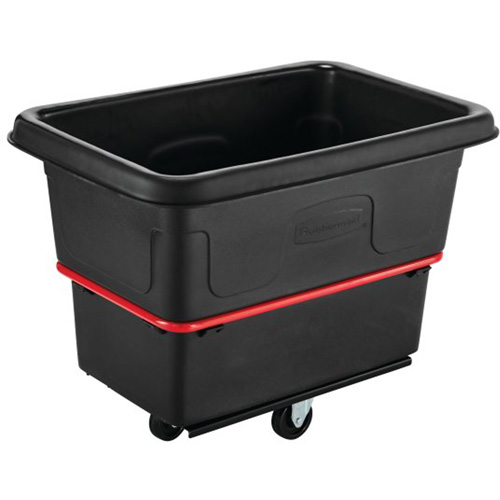Heavy-Duty Utility Truck, Black Recycled Plastic, 26"/38-3/8" L x 26"/38-2/5" W x 28-1/4"/28-3-10" H, 8 cu. Ft. Volume, 700 lbs. Capacity Superchem Industries