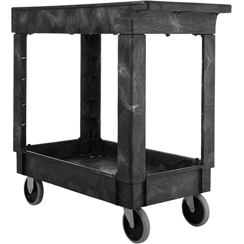 Flat Handle Utility Cart, 2 Tiers, 34" x 31-1/4" x 16", 500 lbs. Capacity Superchem Industries