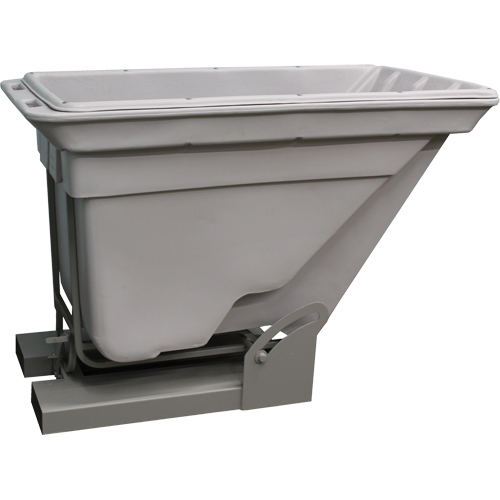 Self Dumping Hopper, Polyethylene, 5/8 cu.yd., Grey Superchem Industries