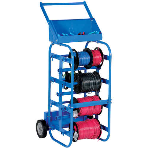 Portable Wire Reel Caddy, Steel, 11 Rod, 19-1/2" W x 43-1/4" H x 17-1/2" D, 150 lbs. Capacity Superchem Industries