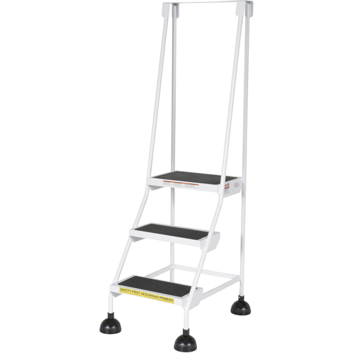 &eacute;chelles Stop-Step, 3 marches, Largeur de la marche 16", Hauteur de la plateforme 28-11/16", Acier Superchem Industries
