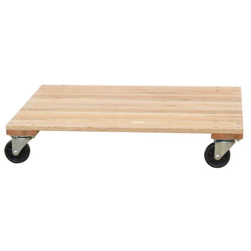 Solid Platform Wood Dolly, Rubber Wheels, 1200 lbs. Capacity, 18" W x 30" D x 7" H Superchem Industries
