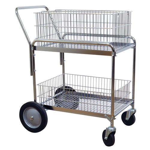 Chariot de bureau en treillis m&eacute;tallique pour le courrier, 200 lb Capacit&eacute;, Chrome, 23-3/4" p x 33-1/2" la x 38-1/4" h, Chrom&eacute; Superchem Industries