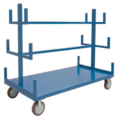 Mobile Pipe & Bar Rack, Steel, 48" W x 36" D x 60" H, 3000 lbs. Capacity Superchem Industries