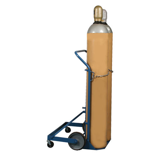 Chariot professionnel CC-2 pour deux bouteilles de gaz, Roues Caoutchouc moul&eacute;, Base de 16-7/8" la x 7-1/4" lo, 500 lb Superchem Industries