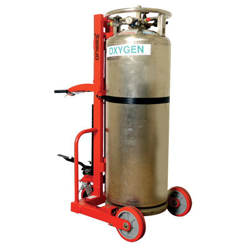 Hydraulic Large Liquid Gas Cylinder Cart HLCC-B, Polyurethane Wheels, 20" W x 20" D Base, 1000 lbs. Superchem Industries
