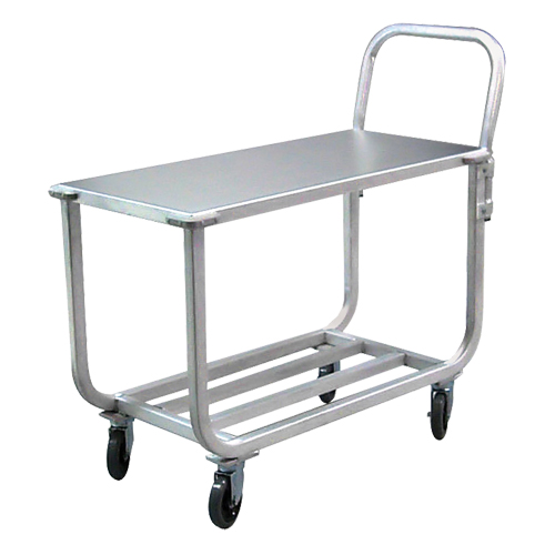 Chariot en aluminium &agrave; plateforme tubulaire, 700 lb Capacit&eacute;, Aluminium, 19" la x 42" ha x 46" p, Bordure vers le bas Superchem Industries