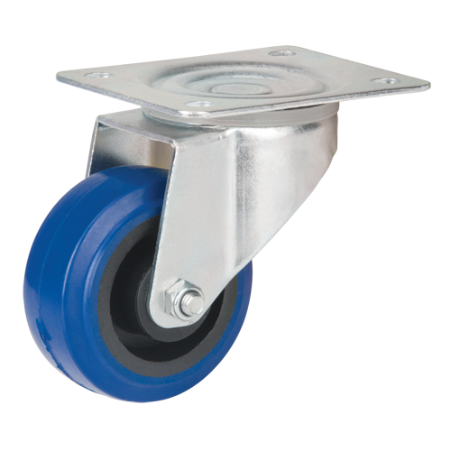 Blue Caster, Swivel, 3" (76 mm), Rubber, 285 lbs. (129 kg.) Superchem Industries