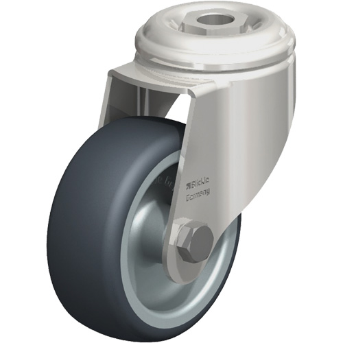Stainless Steel Thermoplastic Elastomer Caster, Swivel, 3-1/8" (79.5 mm) Dia., 220 lbs. (100 kg.) Capacity Superchem Industries