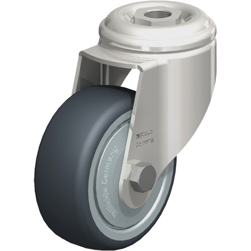 Roulette en &eacute;lastom&egrave;re thermoplastique acier inoxydable, Pivotant, Diam&egrave;tre 3-1/8" (79,5 mm), Capacit&eacute; 220 lb (100 kg) Superchem Industries