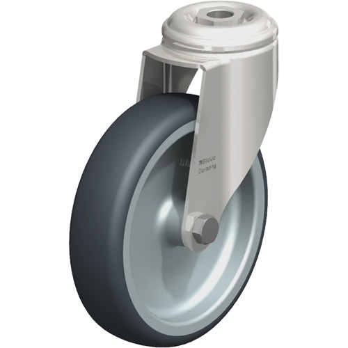 Roulette en &eacute;lastom&egrave;re thermoplastique acier inoxydable, Pivotant, Diam&egrave;tre 5" (127 mm), Capacit&eacute; 265 lb (120 kg) Superchem Industries
