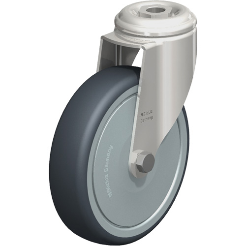 Stainless Steel Thermoplastic Elastomer Caster, Swivel, 5" (127 mm) Dia., 265 lbs. (120 kg.) Capacity Superchem Industries